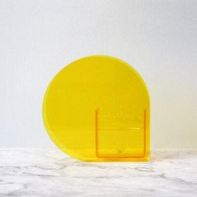 Yellow round Acrylic vase