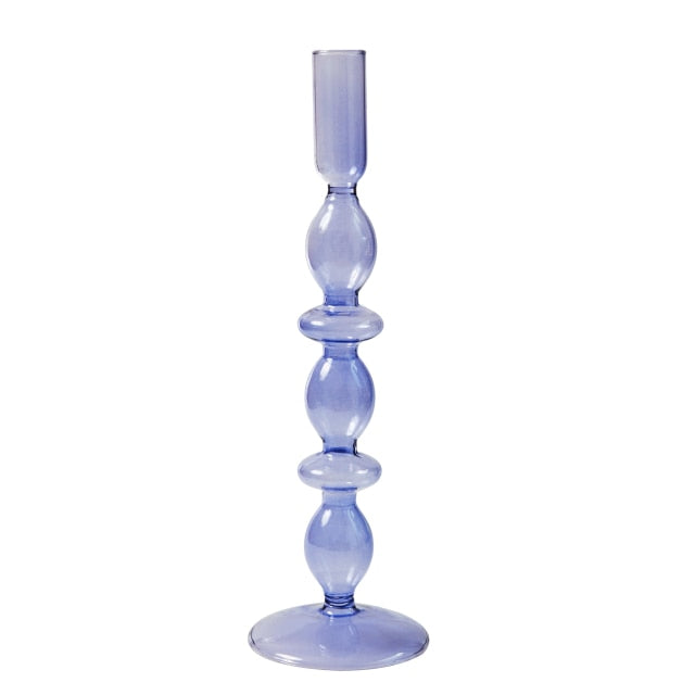 Lilac Glass Candle Holders