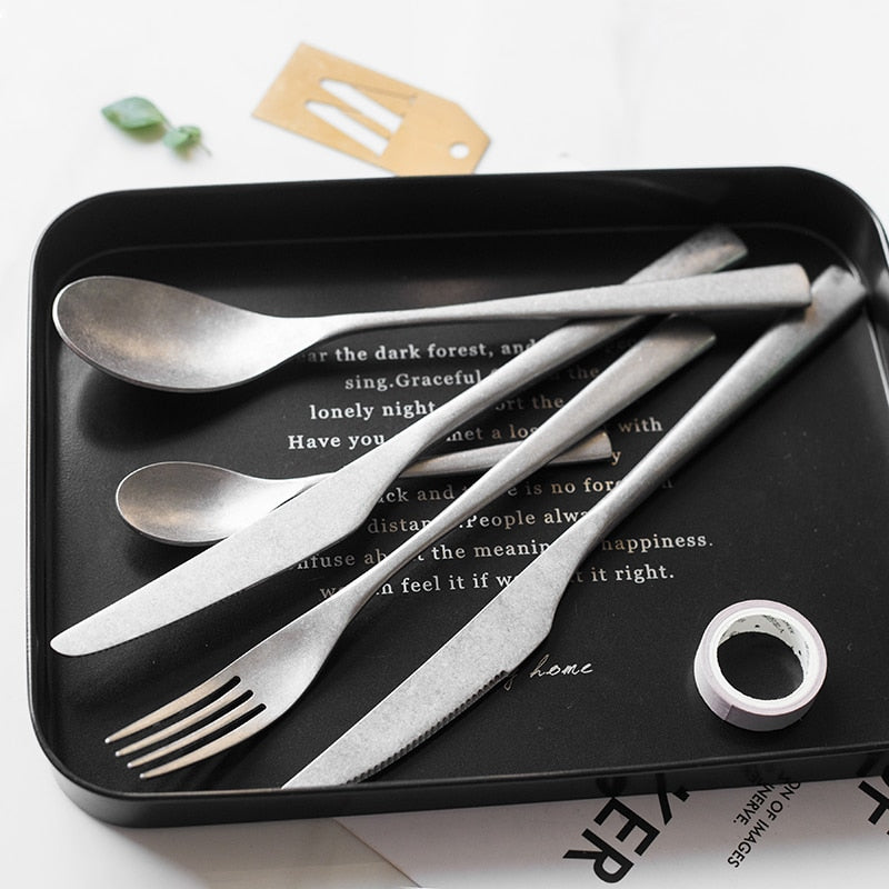 stainless steel silver flatware set