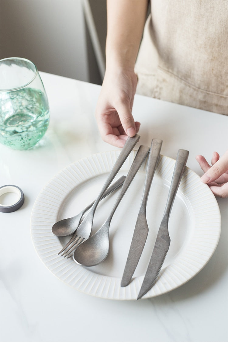 stainless steel silver flatware set