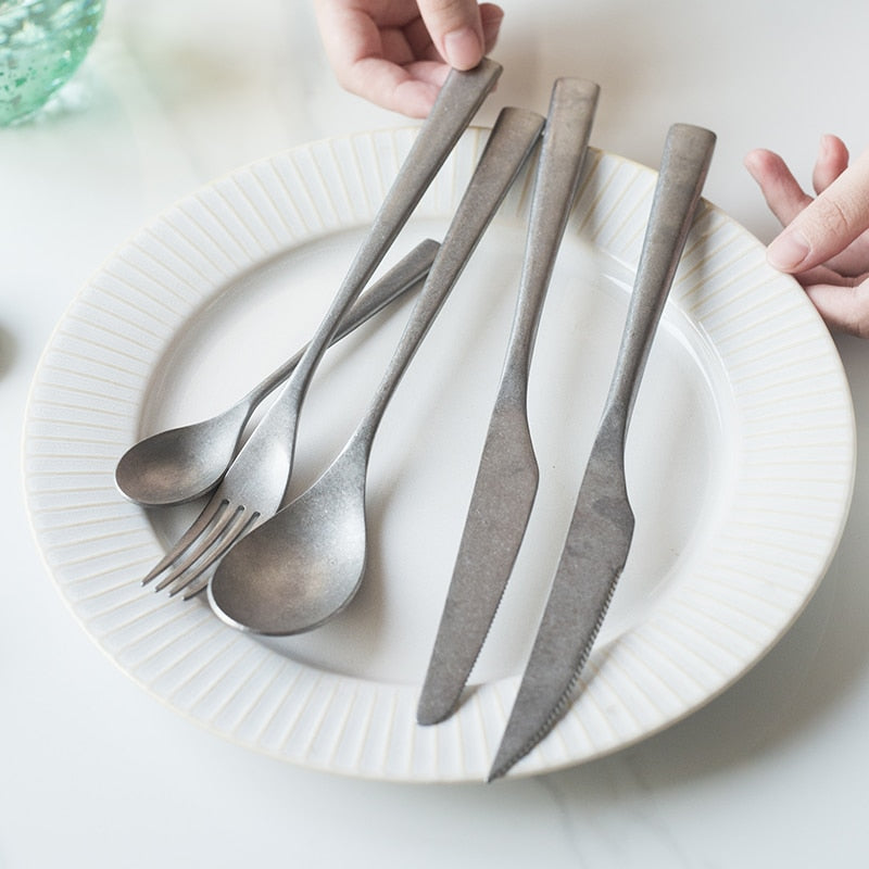 stainless steel silver flatware set