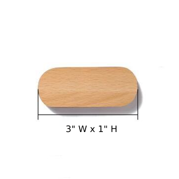 rectangular oblong beech wood wall key holder