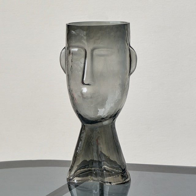 Vases Glass Face Model Style for Home Table Decoration 