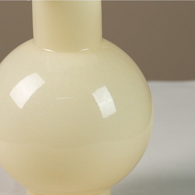 Light Milk Yellow High Sense Glass Vase 