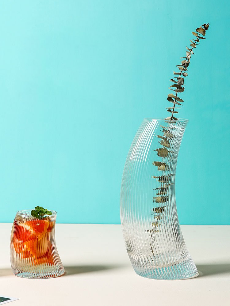 water cocktail Jar and Glass Set curved