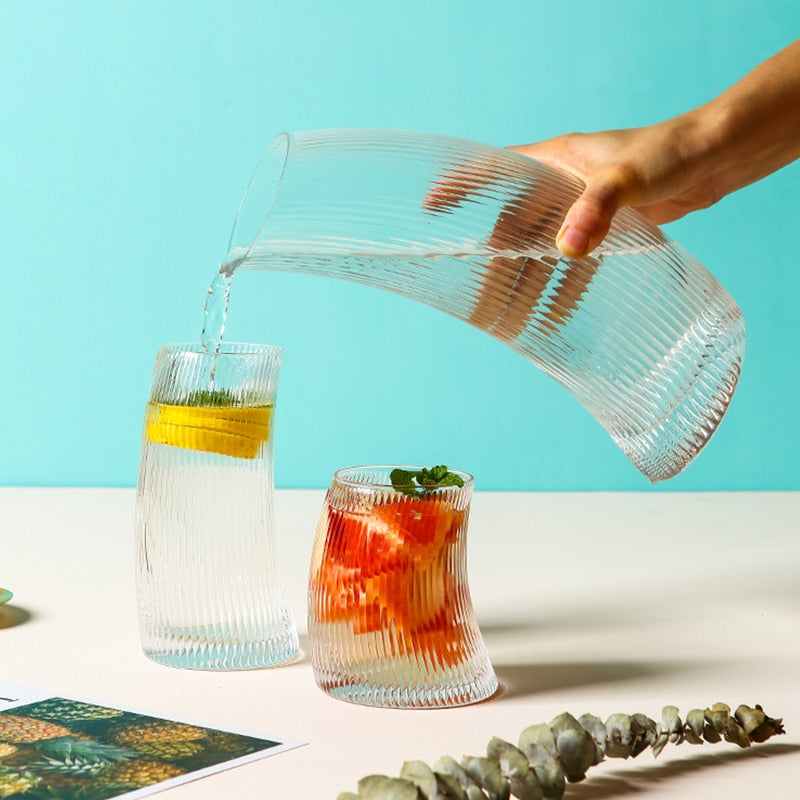 water Jar and Glass Set curved