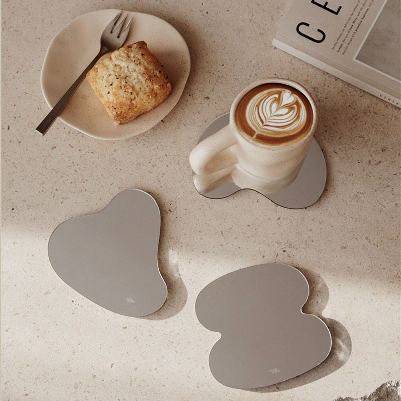 irregular shape mirror coaster