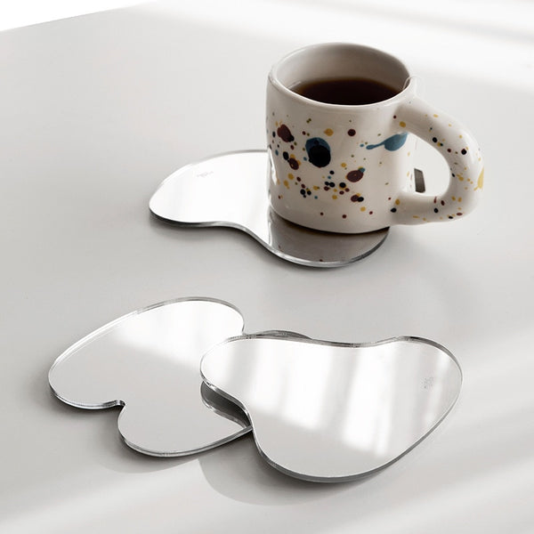 irregular shape mirror coaster