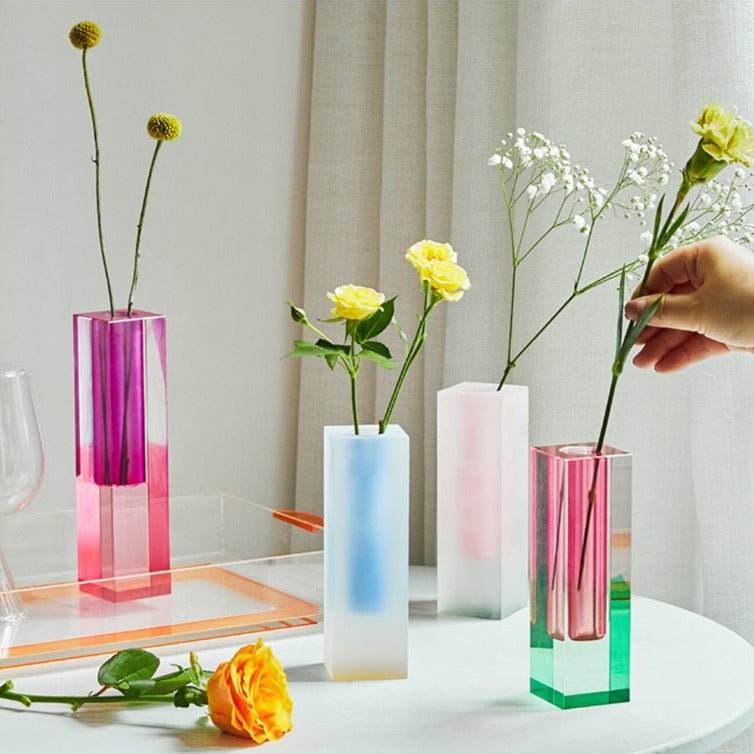 Modern Prism Acrylic Vase & Desktop Organizer