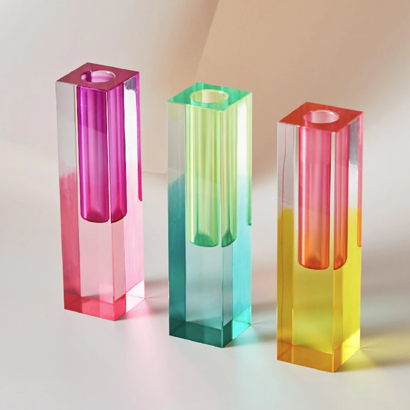 Modern Prism Acrylic Vase & Desktop Organizer