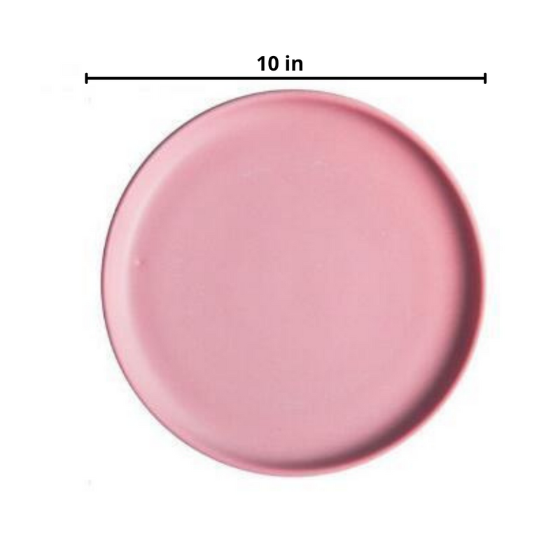 Pink Round Luxurious Solid Flat Dinner Plate