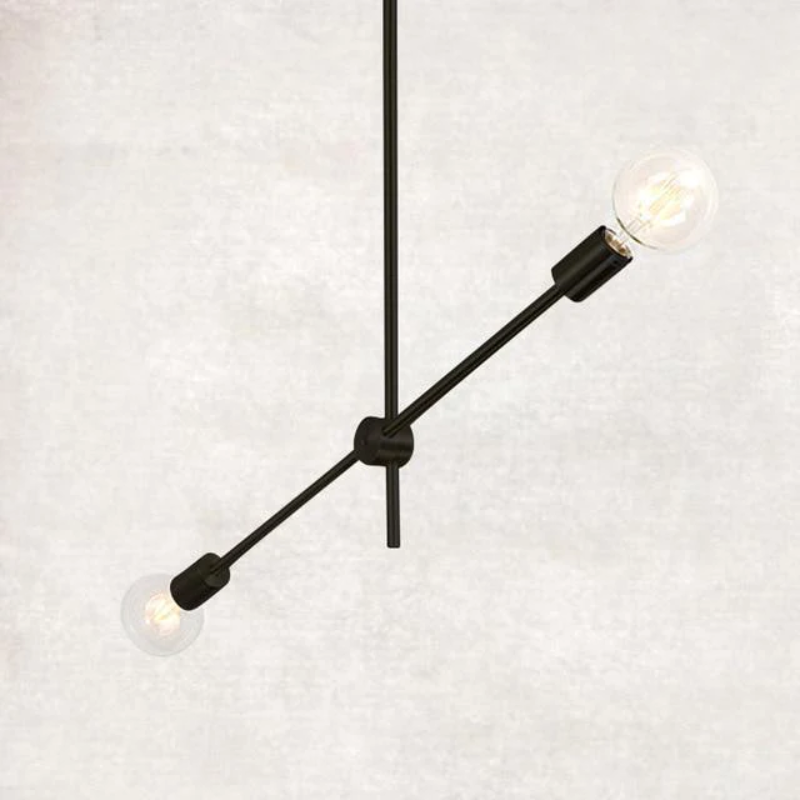 Metal Pendant Light with LED Bulbs for Living Room and Bed Room  retro modern sputnik lamp light bulbs Black