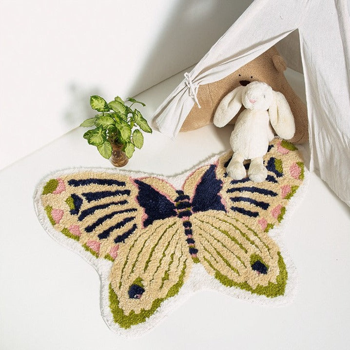 Butterfly Shaped rug tufted bath mat high quality