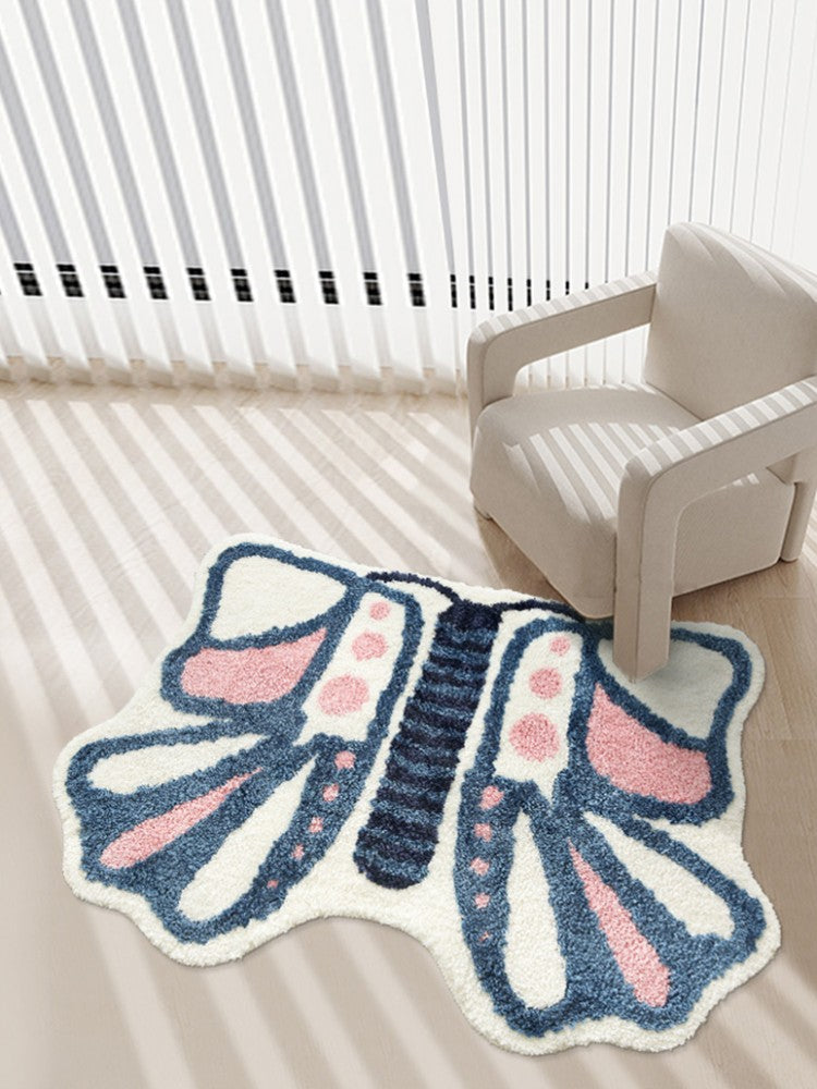 Butterfly Shaped rug tufted bath mat high quality