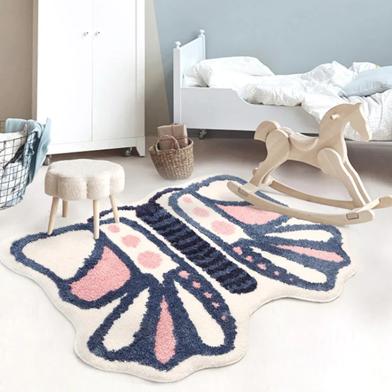 Butterfly Shaped rug tufted bath mat high quality