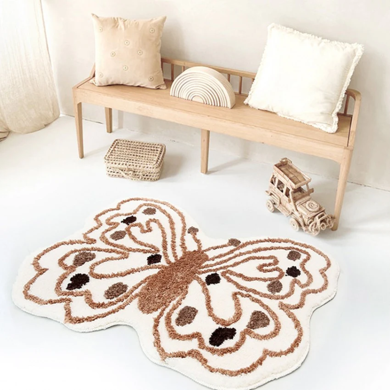 Butterfly Shaped rug tufted bath mat high quality