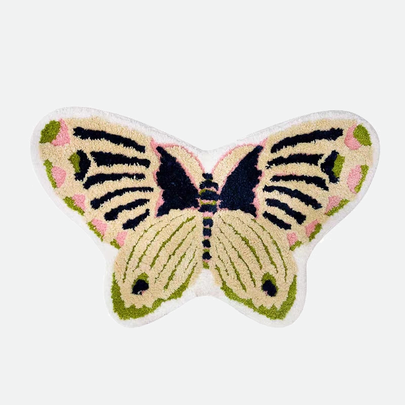 Butterfly Shaped rug tufted bath mat high quality