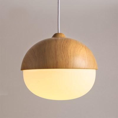 Modern Wood Pendant lights for Living Room with LED Bulbs Wood white Acorn