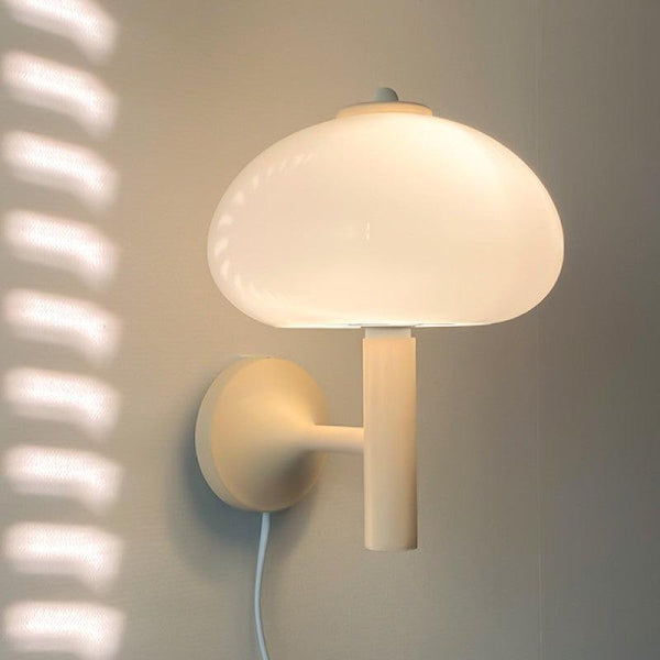 Cream Mushroom Glass Wall Light