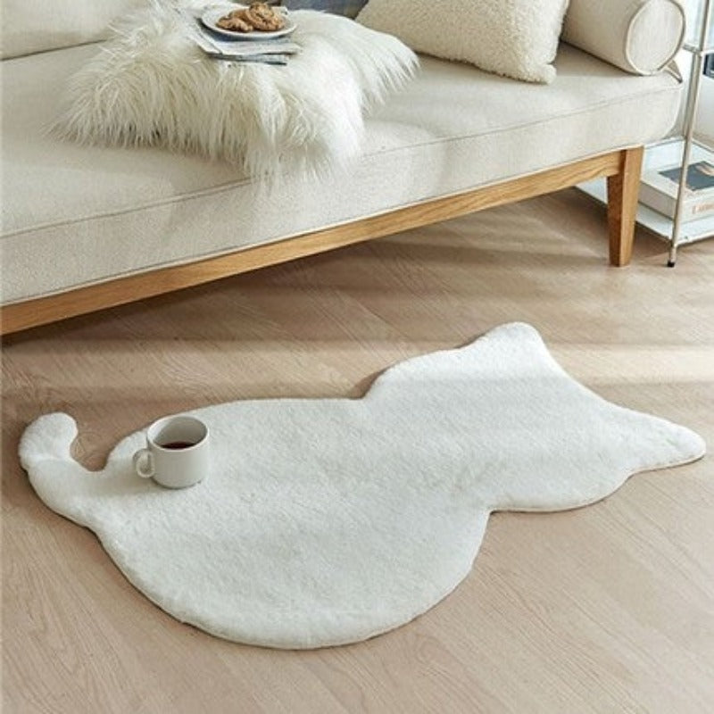 Cat Rug Shape Thicken Bath Carpet Plush Floor For Home Decoration