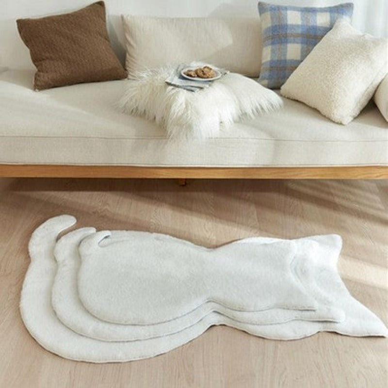 Cat Rug Shape Thicken Bath Carpet Plush Floor For Home Decoration