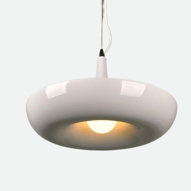 round stainless steel white pendant light