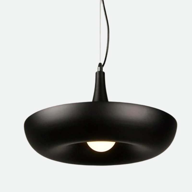 round stainless steel black pendant light