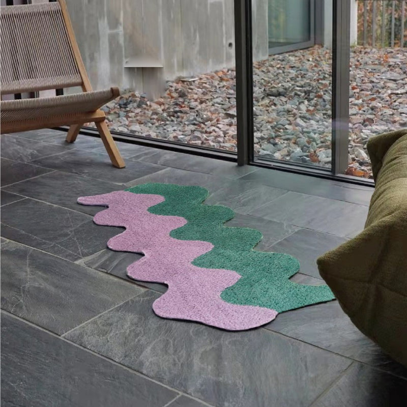 Curly Shaped Fleece Anti- Slip Floor Mat