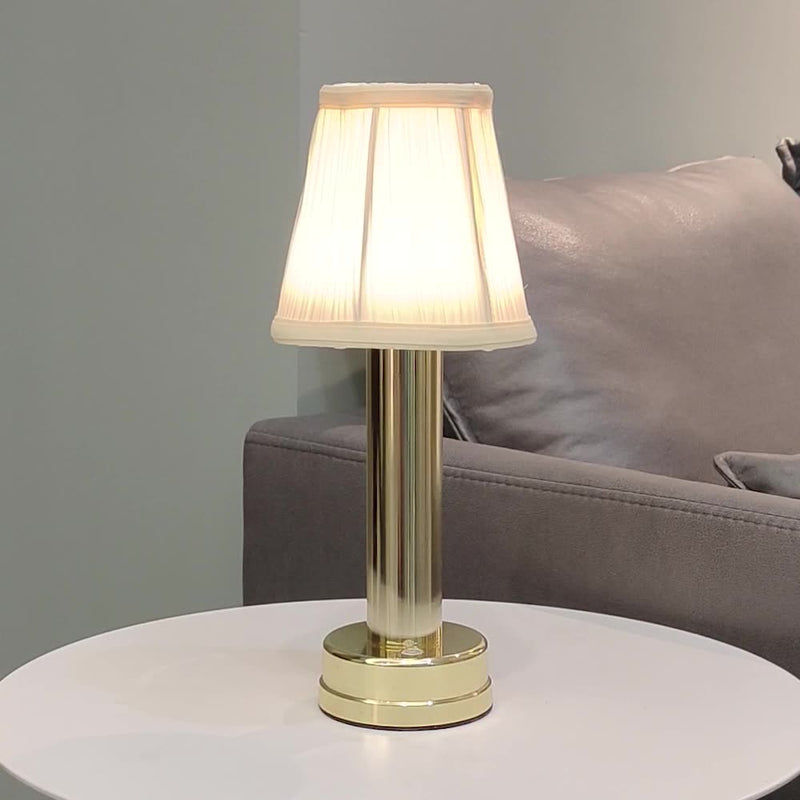 frabric lampshade vintage LED cordless table lamp for restaurant and bar 