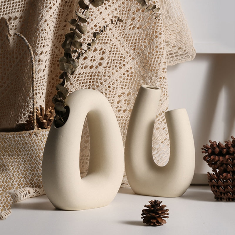 Off-White Architectural Shaped Ceramic Accents