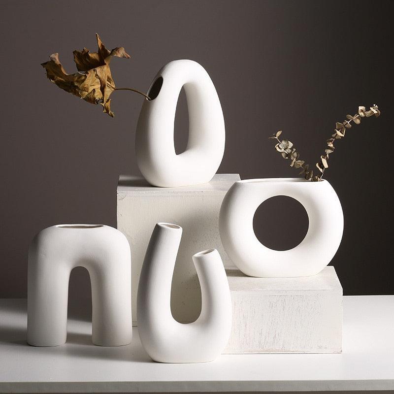 Off-White Architectural Shaped Ceramic Accents