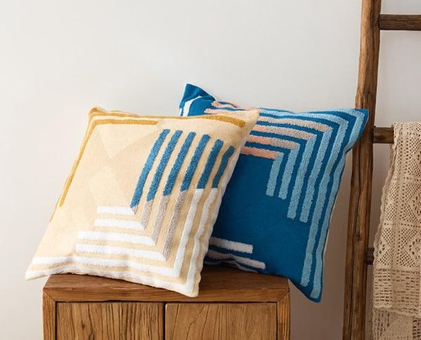 Square Colorful Geometric Pillow