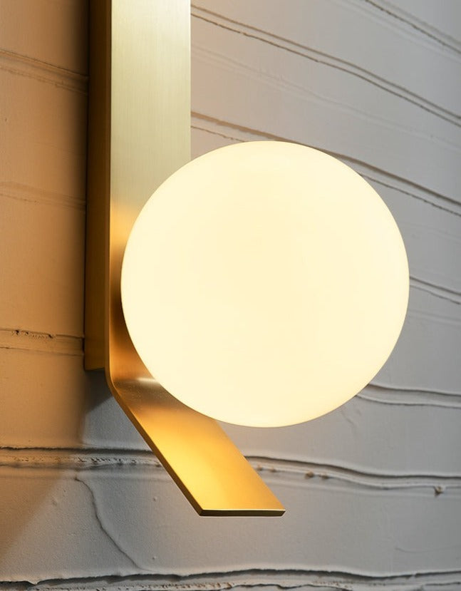 Round Orb Gold Base Wall Mounted Indoor Light 