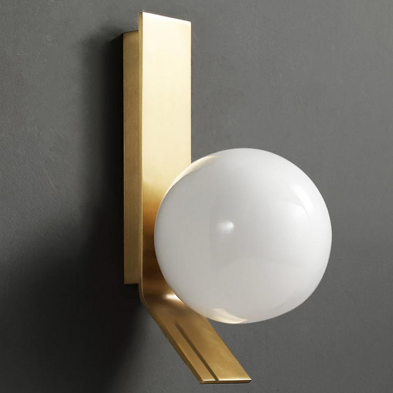 On the Edge Brass & Globe Wall Lamp