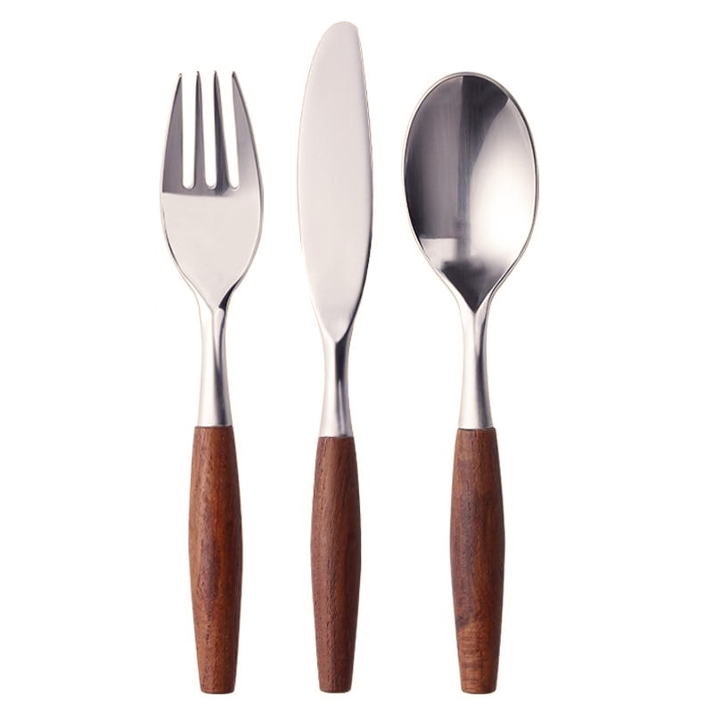 Only Natural Stainless Steel and Wood Flatware Set