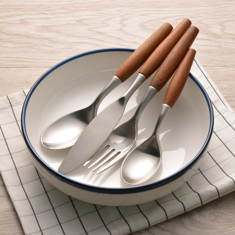 Only Natural Stainless Steel and Wood Flatware Set