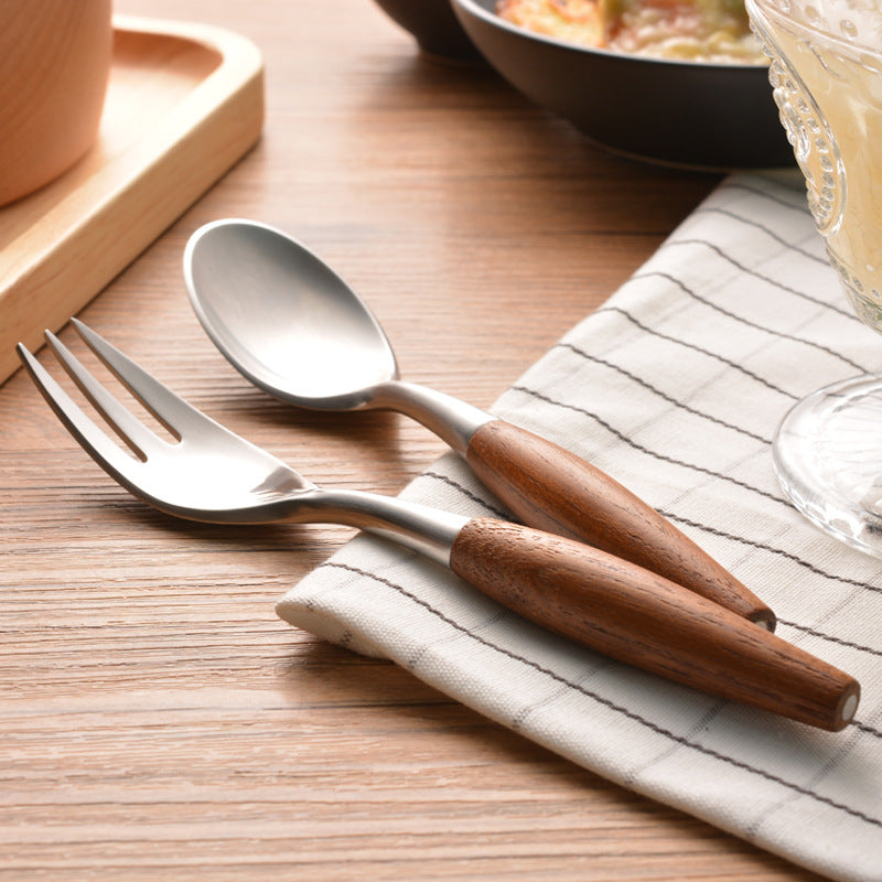 Only Natural Stainless Steel and Wood Flatware Set