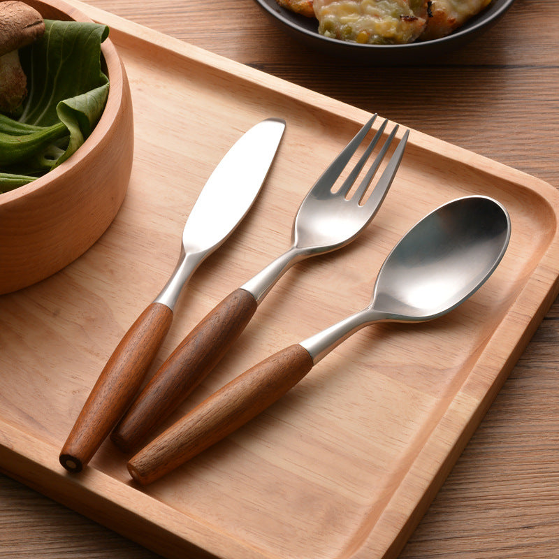 Only Natural Stainless Steel and Wood Flatware Set