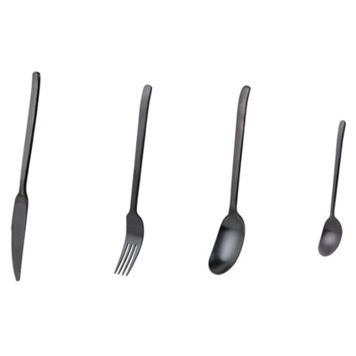 stainless steel matte black gold flatware set