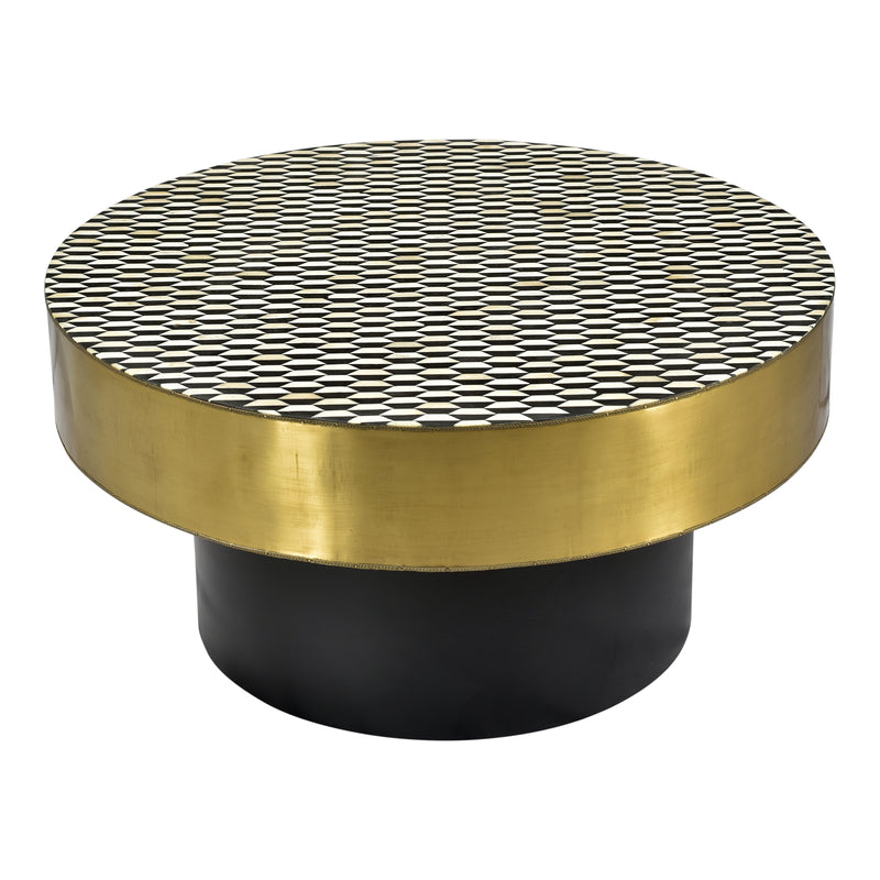 Optic & Brass Structure Coffee Table