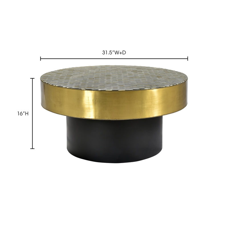 Optic & Brass Structure Coffee Table