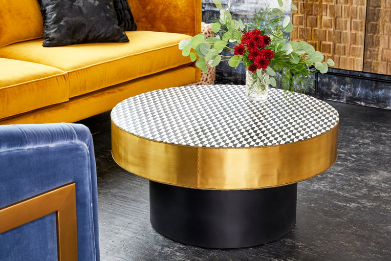 Optic & Brass Structure Coffee Table