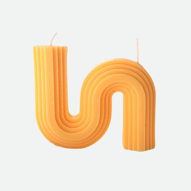 Decorative Accents Geometry Unique Candle Wave S Shape Unscented Decorative Candles