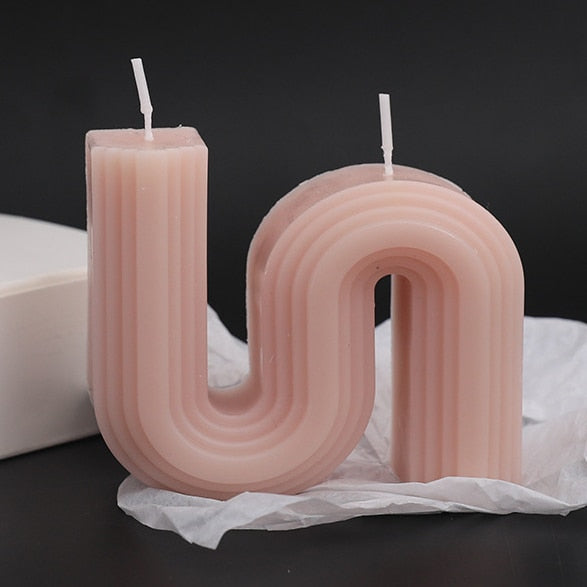 Decorative Accents Geometry Unique Candle Wave S Shape Unscented Decorative Candles