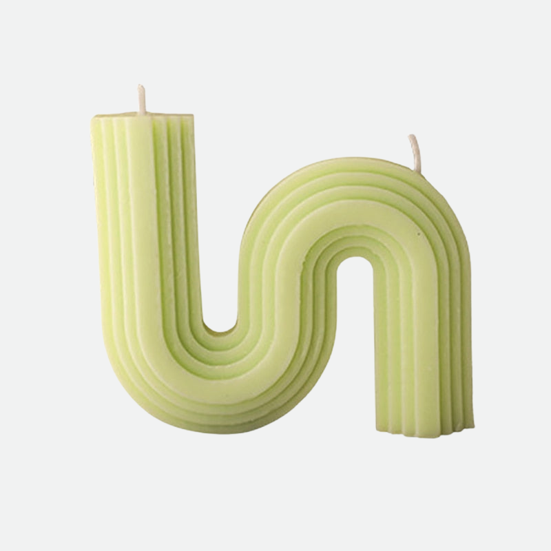 Decorative Accents Geometry Unique Candle Wave S Shape Unscented Decorative Candles