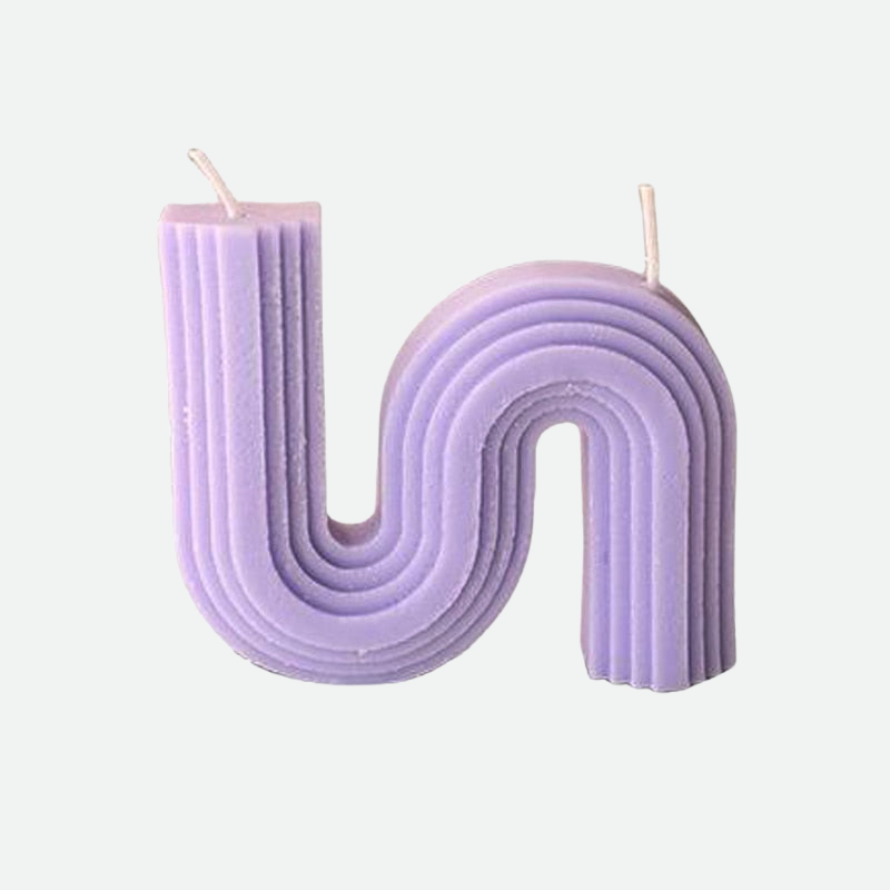 Decorative Accents Geometry Unique Candle Wave S Shape Unscented Decorative Candles