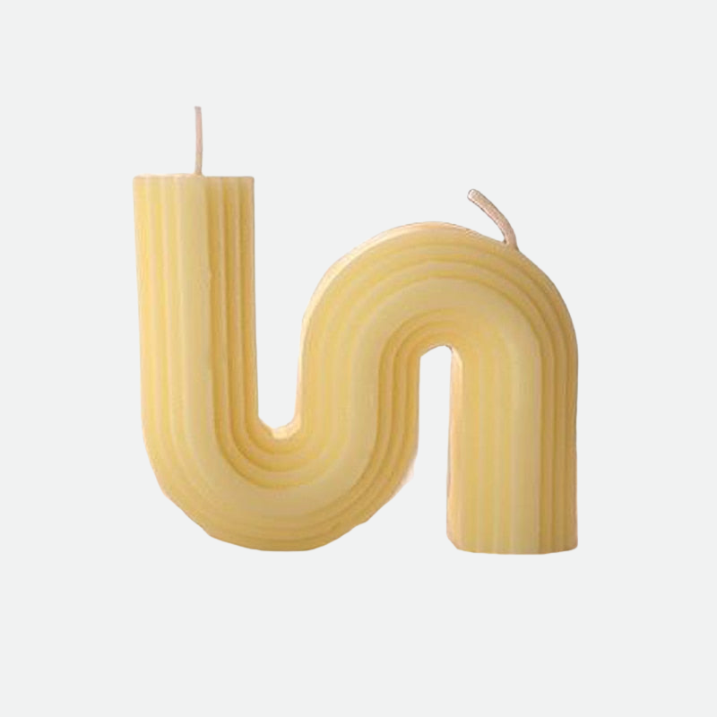 Decorative Accents Geometry Unique Candle Wave S Shape Unscented Decorative Candles