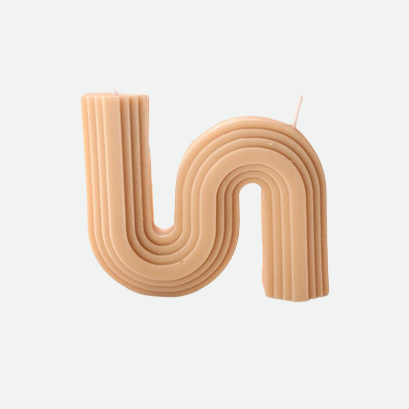 Decorative Accents Geometry Unique Candle Wave S Shape Unscented Decorative Candles