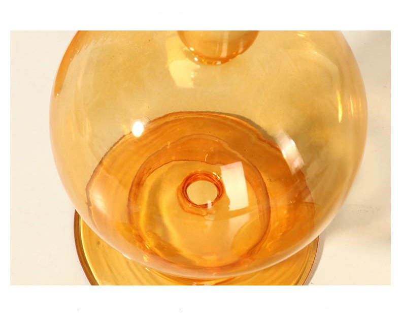 abstract blown glass orange candle holders