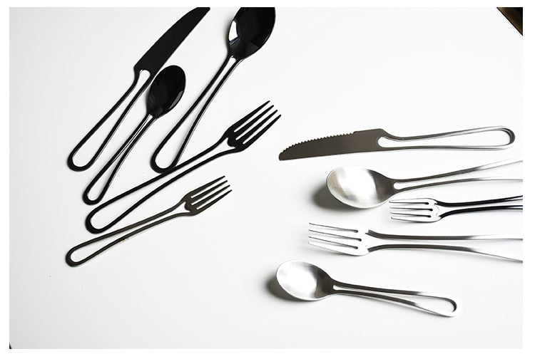 Stainless Steel Forks Spoons Knives Set